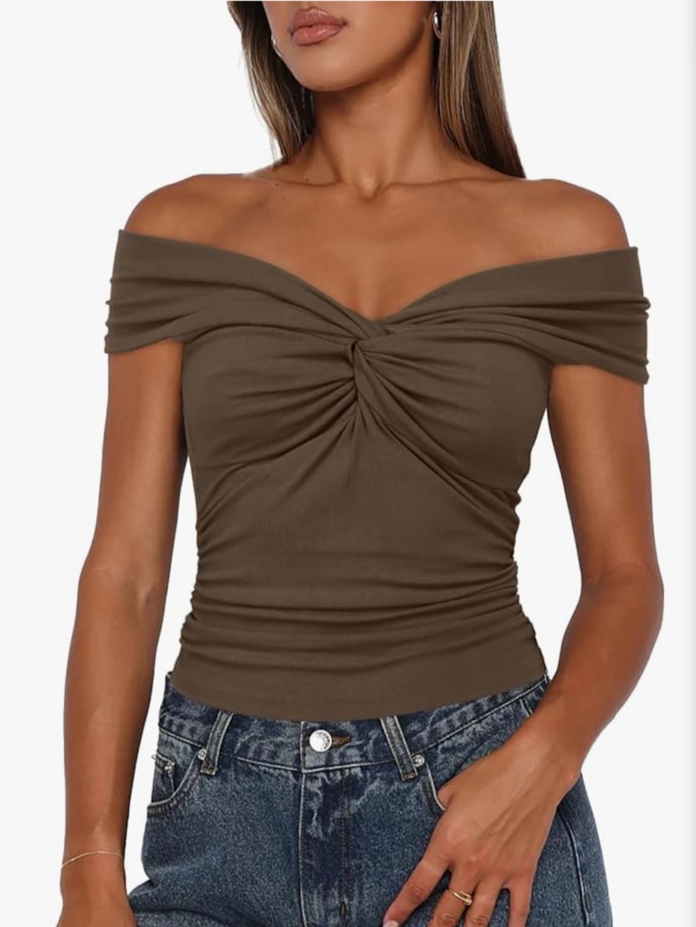 HOT!! 😍 NWT ✨ Off Shoulder Short Sleeve Twist Top | MULTIPLE COLORS AVAILABLE !